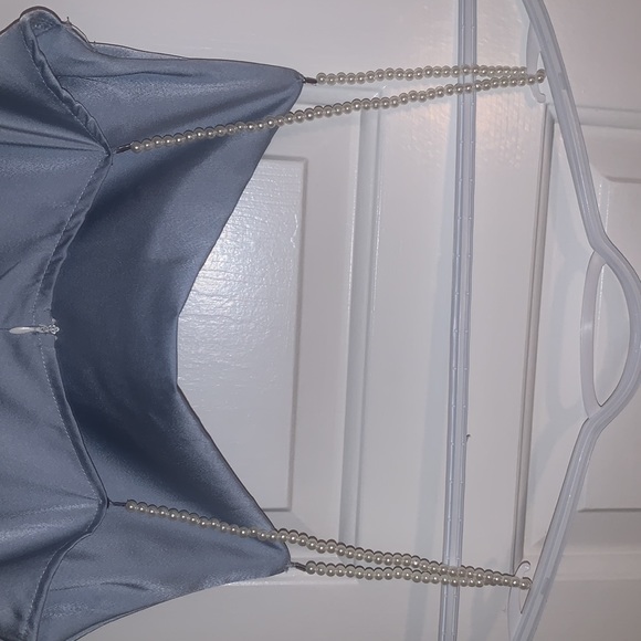 Satin Mini Dress with Pearl Straps - Picture 2 of 4